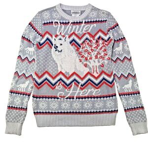 Game Of Thrones Sweater Direwolf Winter is Here  Christmas Wolf GOT Sz M